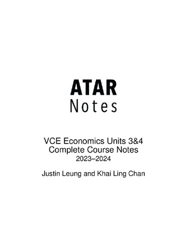 Vce Economics Units 34 Notes Justin Leung Khai Ling Chan