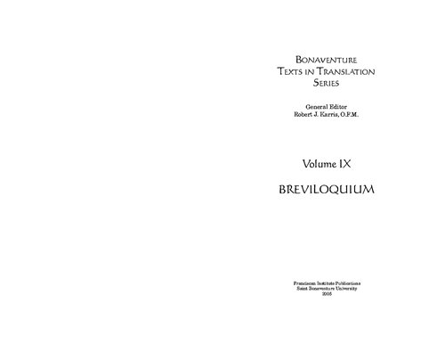 Breviloquium St Bonaventure