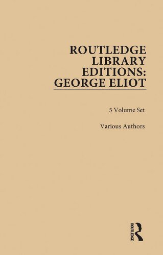 Routledge Library Editions George Eliot 5volume Set Various Authors