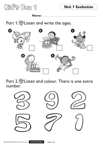 Kids Box Level 1 Tests 2nd Edition Caroline Nixon Michael Tomlinson