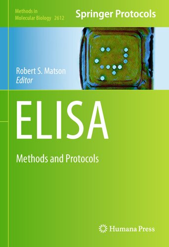 Elisa Methods And Protocols 1st Robert Matson