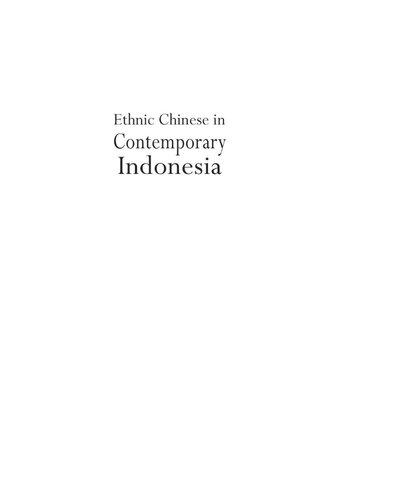 Ethnic Chinese In Contemporary Indonesia Leo Suryadinata