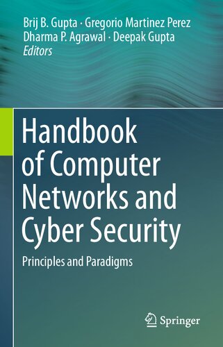 Handbook Of Computer Networks And Cyber Security Principles And Paradigms Brij B Gupta