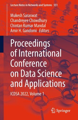 Proceedings Of International Conference On Data Science And Applications Icdsa 2022 Volume 1 Mukesh Saraswat