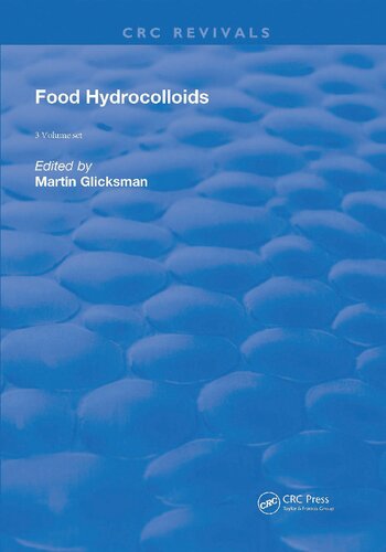 Food Hydrocolloids 3volume Set Martin Glicksman