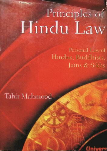 Principles Of Hindu Law Personal Law Of Hindus Buddhists Jains Sikhs 1st Edition Tahir Mahmood