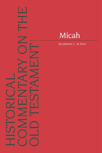 Micah 1st Edition J C De Moor