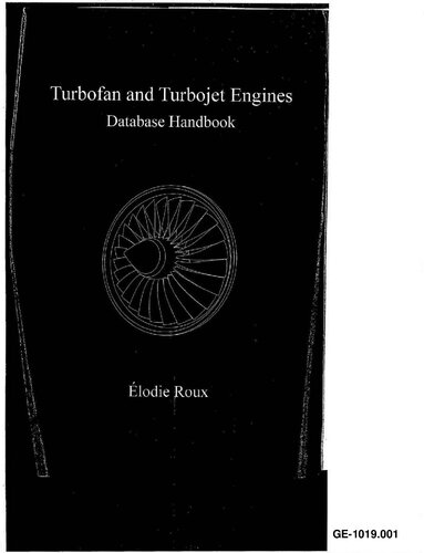 Turbofan And Turbojet Engines Database Handbook 1st Edition Lodie Roux