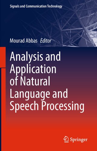Analysis And Application Of Natural Language And Speech Processing Mourad Abbas