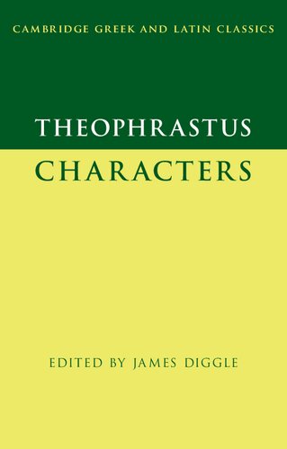 Theophrastus Characters James Diggle Editor