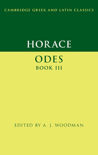 Horace Odes Book Iii A J Woodman Editor