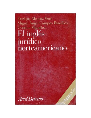 El Ingls Jurdico Norteamericano 2nd Edition Enrique Alcaraz Var