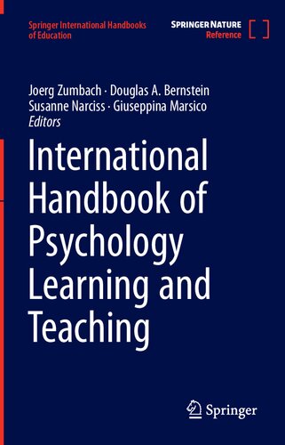 International Handbook Of Psychology Learning And Teaching Joerg Zumbach