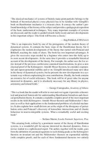 Notes On Hamiltonian Dynamical Systems Antonio Giorgilli