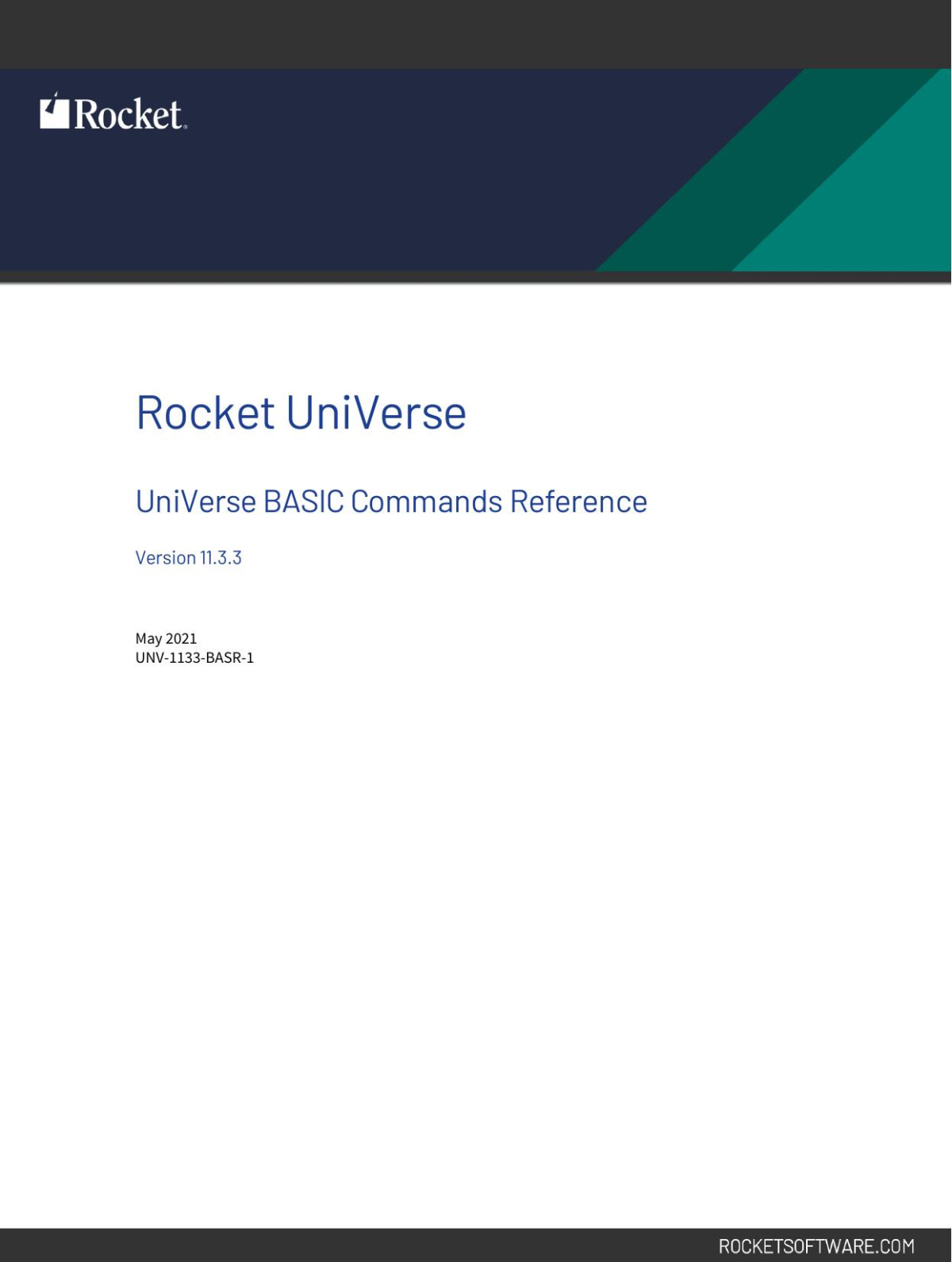 Rocket Universe Universe Basic Commands Reference Version 1133 1st Edition Rocket Software