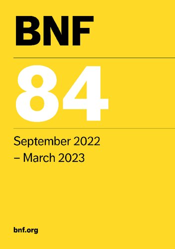 Bnf 84 British National Formulary September 2022 March 2023 Joint Formulary Committee