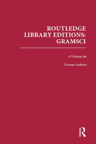 Routledge Library Editions Gramsci 4volume Set Various Authors