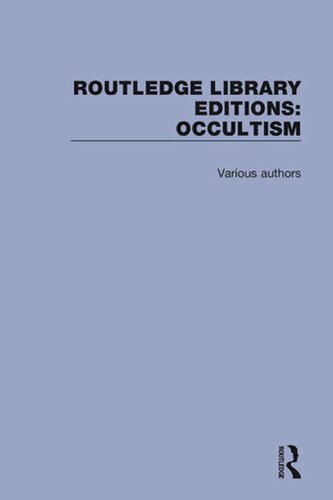 Routledge Library Editions Occultism Various Authors