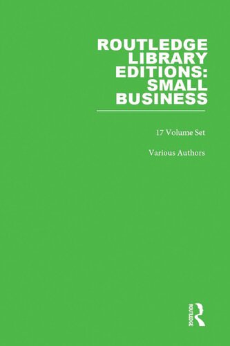 Routledge Library Editions Small Business 17volume Set Various Authors