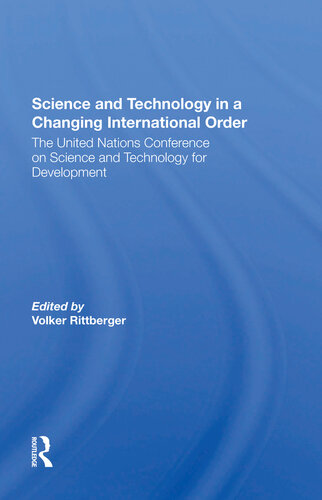 Science And Technology In A Changing International Order Volker Rittberger