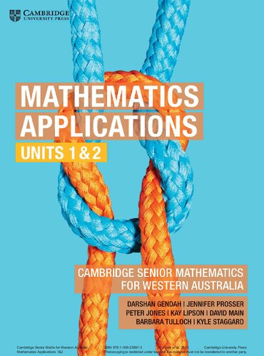 Cambridge Mathematics Applications Units 12 For Western Australia Darshan Gendah Jennifer Prosser Peter Jones Kay Lipson David Main Kyle Staggard Barbara Tulloch