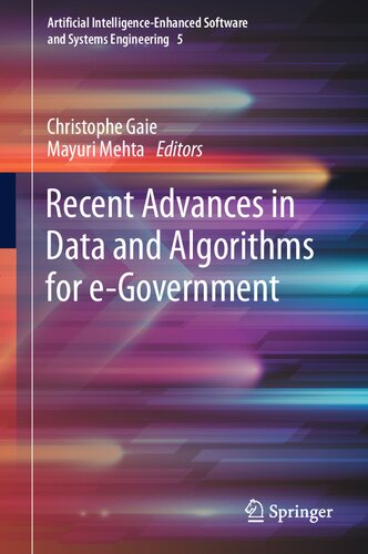 Recent Advances In Data And Algorithms For Egovernment Christophe Gaie