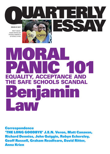Quarterly Essay 67 Moral Panic 101 Benjamin Law