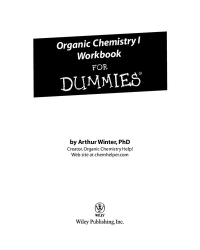 Organic Chemistry I Workbook For Dummies Arthur Winter