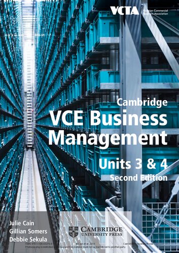 Cambridge Vce Business Management Units 3 4 2nd Edition Julie Cain