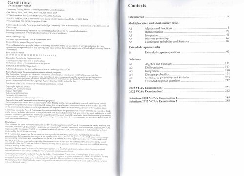Cambridge Checkpoints Vce Mathematical Methods Units 3 4 4th Edition David Tynan