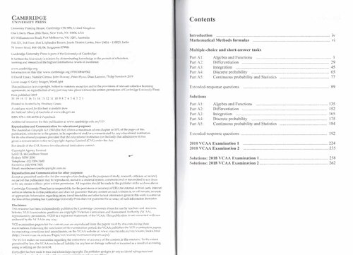 Cambridge Checkpoints Vce Mathematical Methods Units 3 4 David Tynan