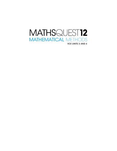 Maths Quest 12 Mathematical Methods Vce Units 3 4 Margaret Swale