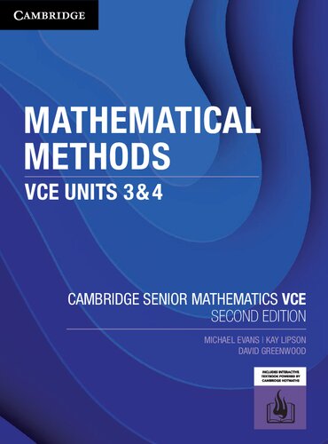 Cambridge Senior Mathematics Vce Mathematical Methods Vce Units 3 4 2nd Edition Michael Evans