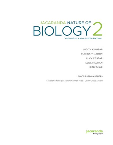 Jacaranda Nature Of Biology 2 Vce Units 3 4 6th Edition Judith Kinnear Marjory Matin Lucy Cassar Elise Meehan Ritu Tyagi
