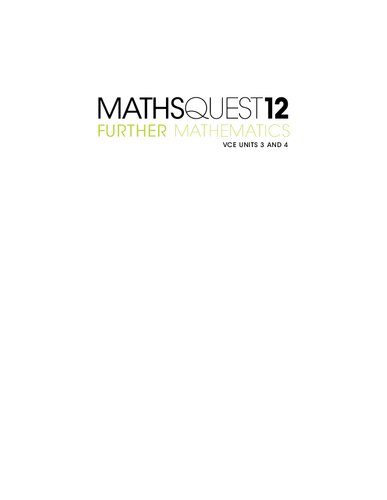 Maths Quest 12 Further Mathematics Vce Units 3 4 5th Edition Mark Barnes