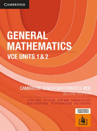 Cambridge Senior Mathematics Vce General Mathematics Vce Units 1 2 2nd Edition Peter Jones