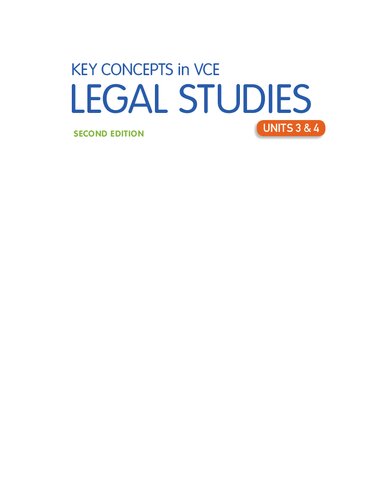 Key Concepts In Vce Legal Studies Units 3 4 2nd Edition Peter Farrar