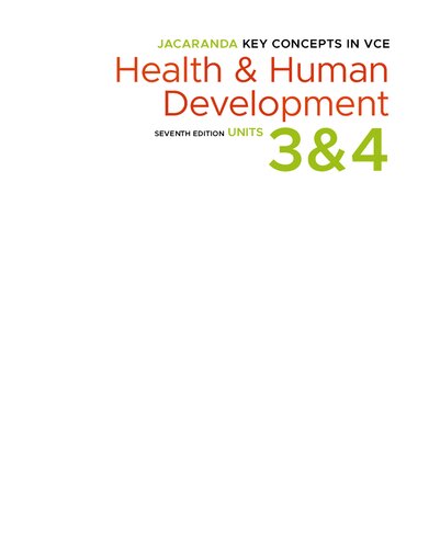 Jacaranda Key Concepts In Vce Health And Human Development Vce Units 3 4 7th Edition Andrew Beaumont Meredith Fettling