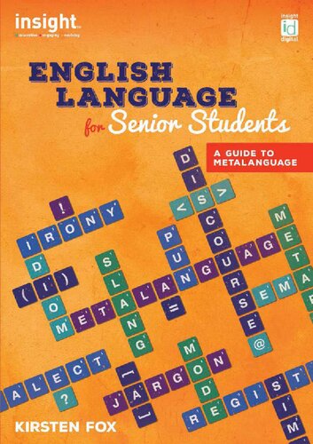 English Language For Senior Students A Guide To Metalanguage 2017th Edition Kirsten Fox With Selina Dennis