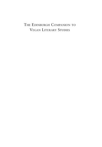 The Edinburgh Companion To Vegan Literary Studies Laura Wright