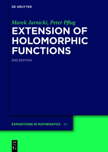 Extension Of Holomorphic Functions 2nd Edition Marek Jarnicki Peter Pflug
