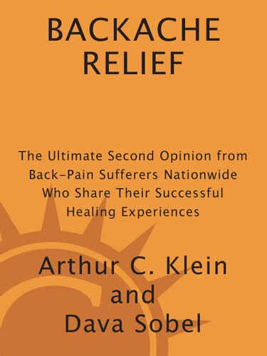 Backache Relief Arthur C Klein Dava Sobel