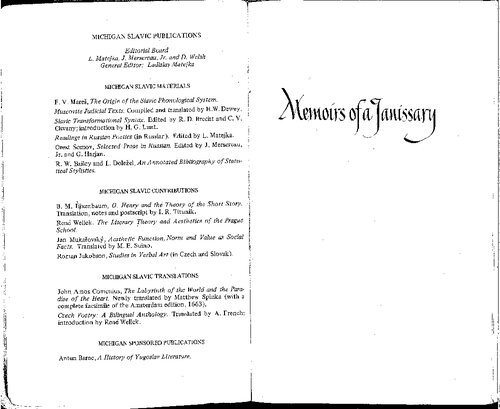 Memoirs Of A Janissary Markus Wiener P Ed Konstantin Mihailovic