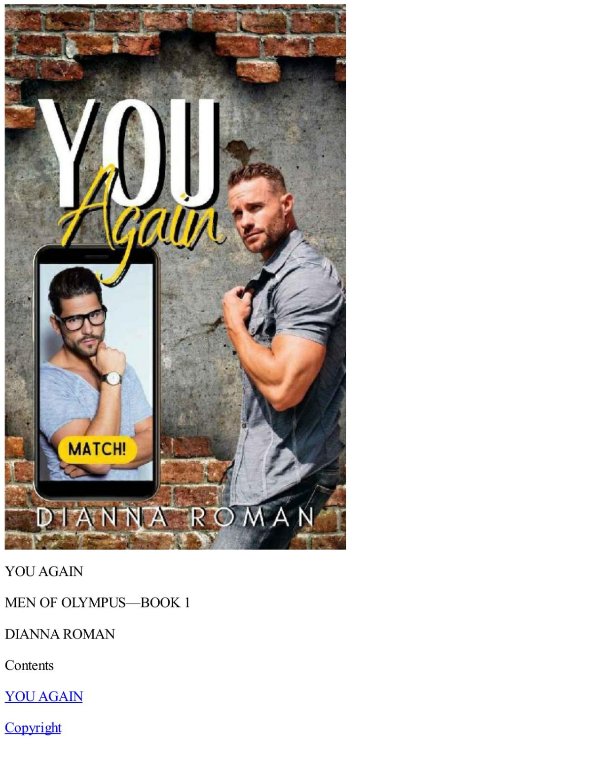 You Again Men Of Olympus Book 1 Dianna Roman