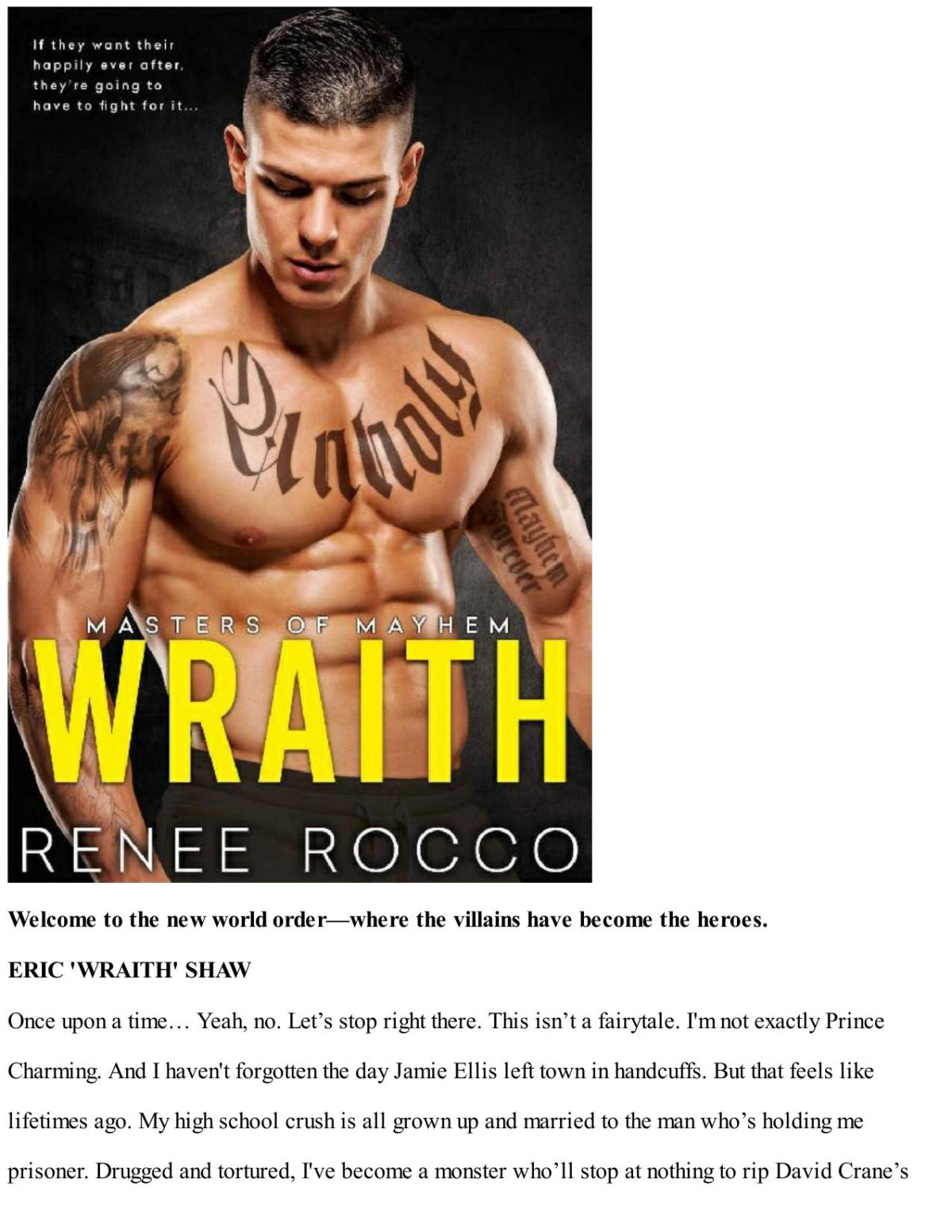 Wraith A Second Chance Dark Romance Masters Of Mayhem Book 1 Renee Rocco
