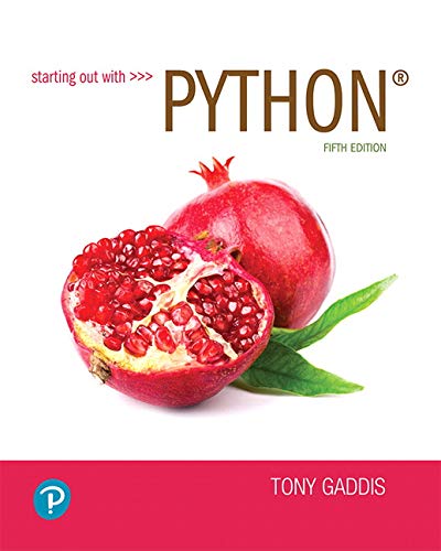 Starting Out With Python 5th Edition 5th Edition Tony Gaddis