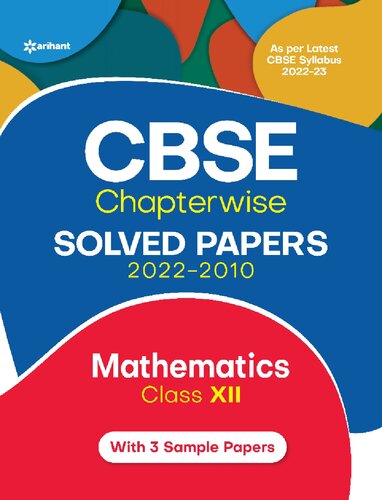 Cbse Chapterwise Solved Papers 20222010 Mathematics Class 12th Laxman Prasad