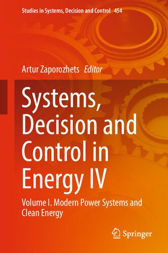 Systems Decision And Control In Energy Iv Volume I Modern Power Systems And Clean Energy Artur Zaporozhets