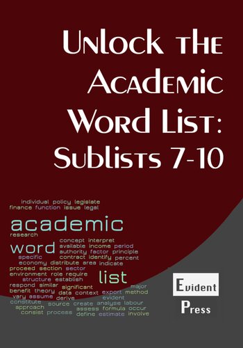 Unlock The Academic Wordlist Sublists 710 Sheldon Smith