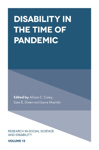 Disability In The Time Of Pandemic Allison C Carey Editor